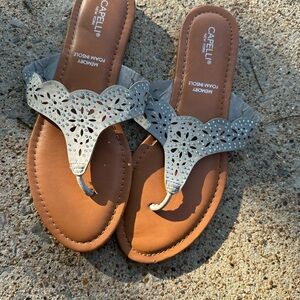 Capelli of New York Women's Silver and Tan Sandals